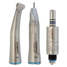 Dental Low Speed Handpiece 1:1 Contra Angle Straight Nose Air Motor 6 Pin LED