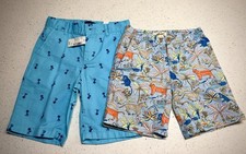 2 MINI BODEN Boys 8Y Large Tropic Jungle Animal Shorts CHILDRENS PLACE 7 Polo RL