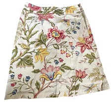 Talbots Spring Skirt A-Line Women's Sz 4 Ivory Colorful Floral Made In USA VTG