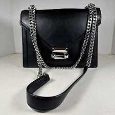 Gorgeous! Michael Kors Whitney Black Glove Tanned Convertible Shoulder Chain Bag