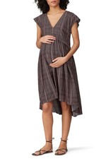Hatch Maternity Women's THE PAULINA DRESS Black/Pink Rayon/Silk $258 NEW