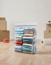 Jumbo Heavy Duty Plastic Storage Bags, 5 Pack, 35" x 24", Clear, Zipper Handle