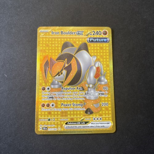 Iron Boulder ex 217/162 Gold Hyper Rare Pokemon Temporal Forces NM 2024