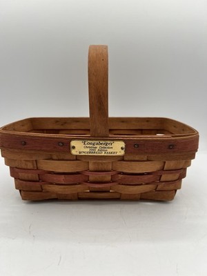  Longaberger 1990 Christmas Collection Gingerbread Basket Vintage Holiday Charm
