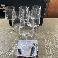 Moretoes, Wine Glasses Set of 6, 15 oz Wine Glasses Long Stem, NEW