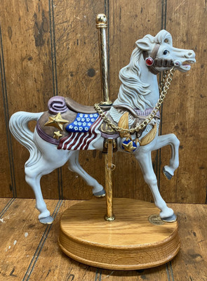 American Carousel US Flag Horse by Tobin Fraley 4th Edition Music Box