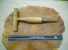 Primitive Antique Hand Made Garden Dibbler Seed Planter Bulb Digger Farm Tool