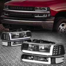 Led Drlfor 99-02 Chevy Silverado 1500 2500 Hd Headlightbumper Lamps Black Led Drlfor 99-02 Chevy Silverado 1500 2500 Hd Headlightbumper Lamps Black