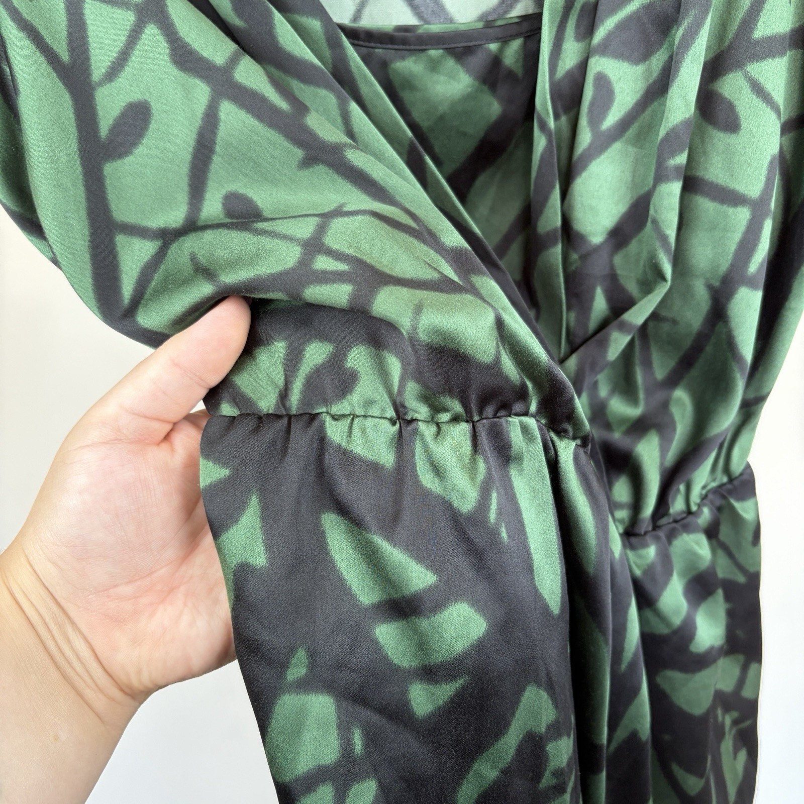 The Limited Green Black Tree Design Sleeveless Cami Occasion Dress Size Small image 5