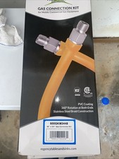 48" Mobile Gas Connector Hose Kit with 2 Elbows Restraining Device Port Valve