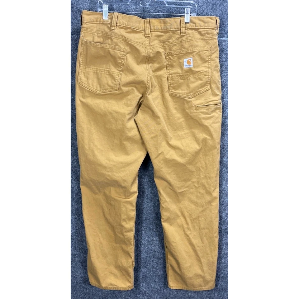 Carhartt Mens 40x32 Relaxed Rugged Flex Canvas Work Pants Khaki Brown BN2517-M - Image 2 of 4