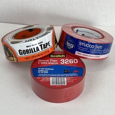  2 Red Stucco Tape 2  x180  each  1 White Gorilla Tape 2  x90  -New Sealed