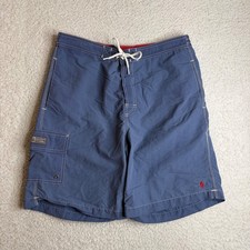 Polo Ralph Lauren Mens Cargo Swim Trunks Navy Blue Board Shorts Mesh Lined M
