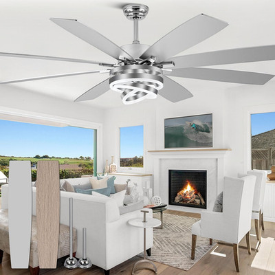 52'' Ceiling Fan with Light Chandelier Fan Modern DC Motor Dimmable Led Fandelier