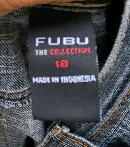Vtg Y2K FUBU Streetwear Jeans Boys Size 18 Embroidered "Fubu Collection" On Leg - Picture 5 of 6