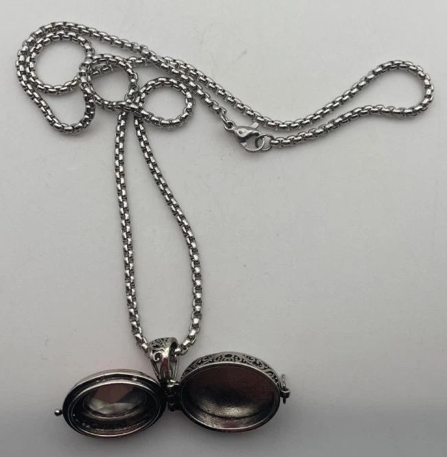 Collana Ciondolo Contenitore Cabochon Fucsia - Immagine 3 di 4