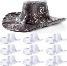 10 Pack XL Cowboy Hat Covers Waterproof Dust Rain Protector Elastic Travel Caps