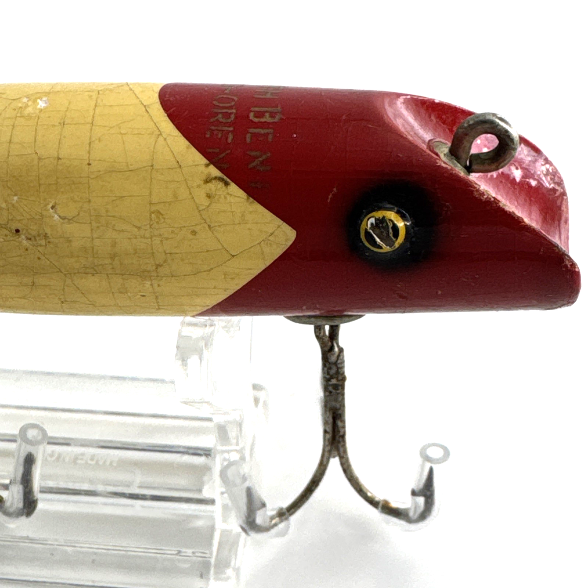 Vintage South Bend Bass Oreno Fishing Lure Gold Eyes Rare Old Red