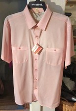 New McGregor Pink Shirt Button Up Short Sleeve Men's Size XL Vintage 60s
