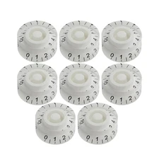 FLEOR 8PCS White Guitar Volume Tone Control Speed Knobs Buttons for LP Guitar