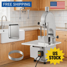 1100W Commercial Meat and Bone Band Saw, Stainless Steel Table Bone Saw Electric