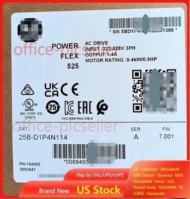 25B-D1P4N114 25BD1P4N114 PowerFlex 525 0.4KW 0.5HP AC drive 1pcs