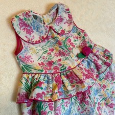 Vintage 90s Cuties by Judy Floral Collared Toddler Romper Size 2 Peplum Jumpsuit