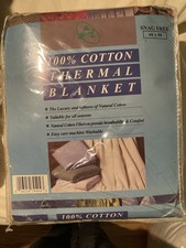 Thermal Snag Free Blanket 100 Cotton Hospital Grade Twin Size 66x90 Beige