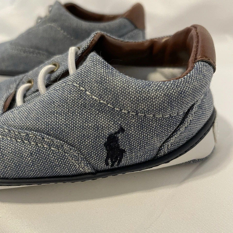 Polo Ralph Lauren Bebé Niños Layette Vaughn Zapatos de Cuna Talla 4 EE. UU. Suela Suave Foto 2 de 4