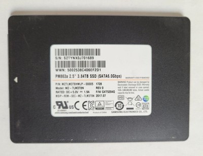 Samsung PM863a 3.84TB SATA SSD MZ-7LM3T8N 6Gbps 2.5in 99% Health