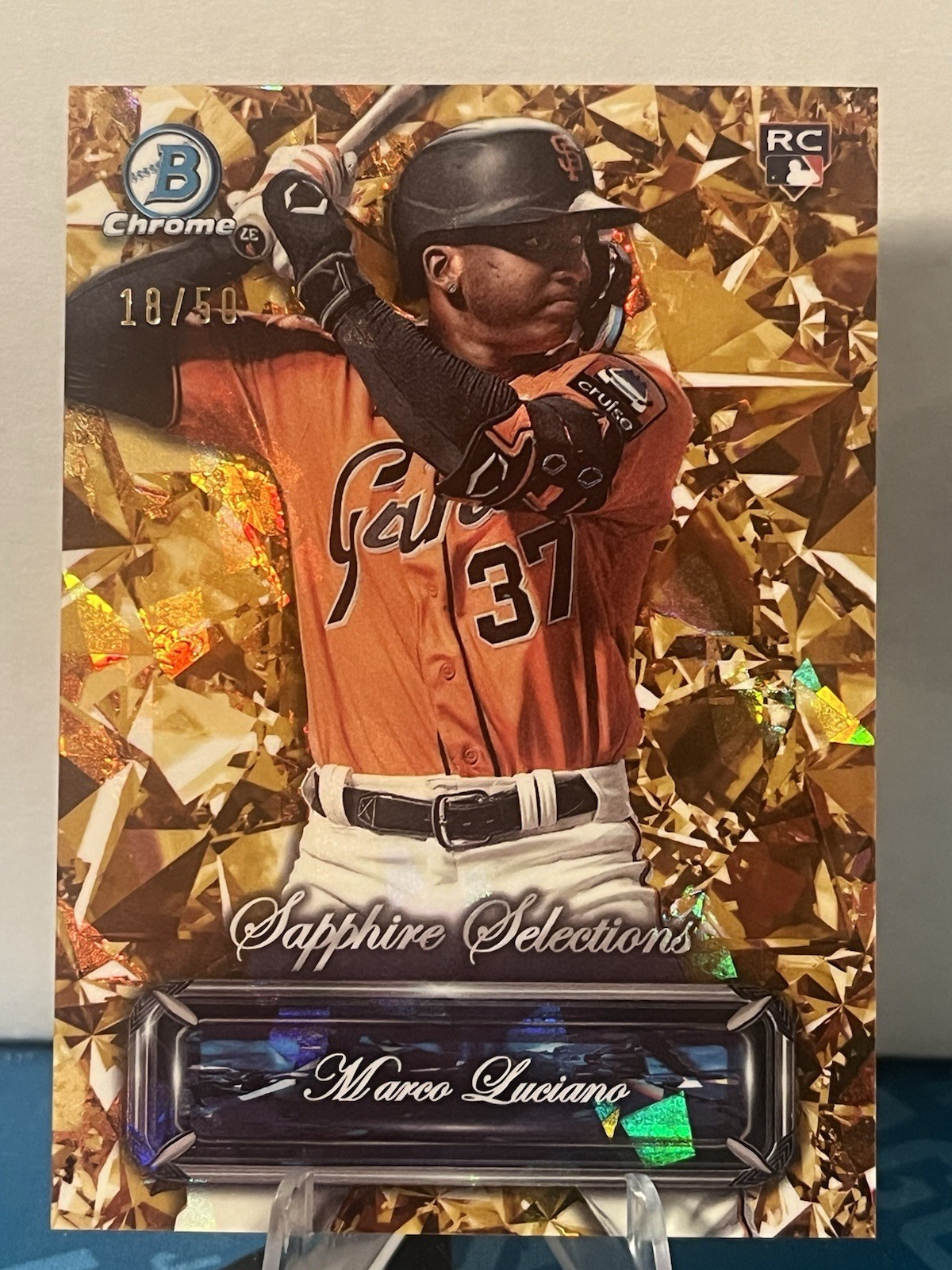 2024 Bowman Chrome Baseball Marco Luciano Sapphire Selections Rookie Gold /50