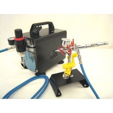 Airbrush Komplett Set Mini-Air Kompressor AS18B Spritzpistole ABC-180