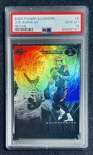 2020 PANINI ILLUSIONS JOE BURROW ROOKIE CARD #5 PSA 10 GEM MINT. rookie card picture