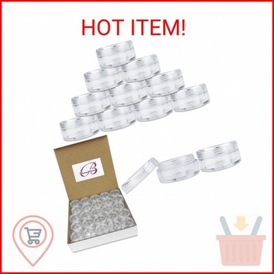 50 New Empty 5 Grams Acrylic Clear Round Jars - BPA Free Containers for Cosmetic