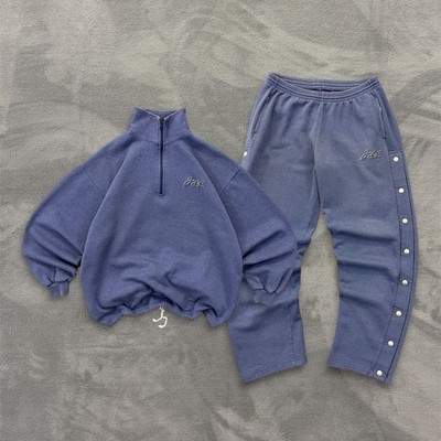 Asics Vintage 90s Boxy Oversized Fit Full Tracksuit Baggy Hoodie + Pants [L]