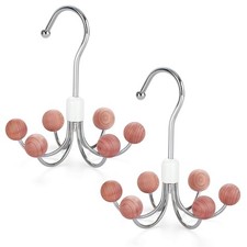 Hoodie Hangers 2-Pack with 6 Balls, 360 Swivel Purse Hanger, Scarf Hanger,4503