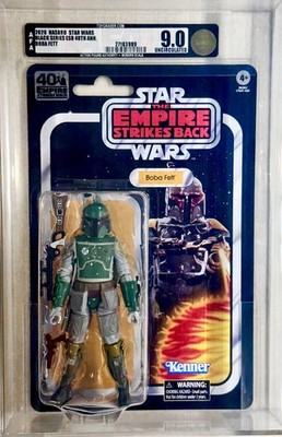 6'' (6 inch) 40th Anniversary Black Card - Boba Fett (ESB) (Hasbro 2020) AFA U9.0