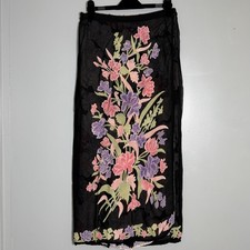 Vintage Handmade Floral Print Reversible Maxi Skirt M/L Boho Whimsigoth Fairy