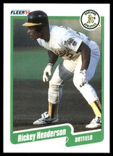 Rickey Henderson 1990 Fleer #10 Oakland Athletics MLB READ FREE SHIPPING