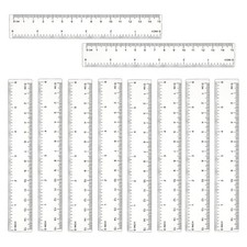 DIVINA VITAE 10 Pack Clear Ruler 6 Inch Small Plastic Ruler Transparent Strai...