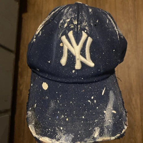 New York Yankees Baseball 7 5/8 Size Cap Hat REAL PAINTER USED One of A Kind! 