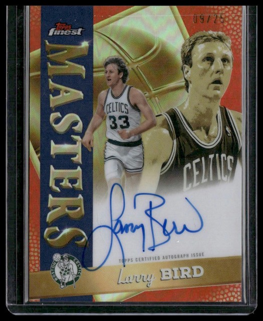 2025-26 Finest #MA-LB Larry Bird Masters Autographs Orange Refractor #/25