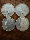 kennedy half dollar lot of 4 -40 % silver 1966-1969