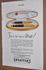 1942 Sheaffer’s advertisement for Triumph Tuckaway Pen & Pencil set, color ad