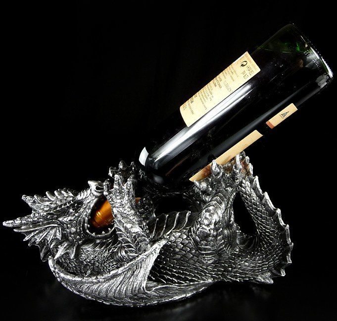Dragon Wine Bottle Holder - Guzzler - Fantasy Bottle Holder Table Decoration