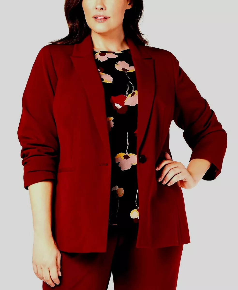 Plus size red blazer best sale jacket