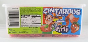 Fini Cintaroos Strawberry Sour Candy Strips 200 Pcs