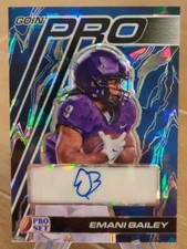 2024 Leaf Pro Set Goin' Pro RC Auto Crystal Blue 8/8 Emani Bailey KC Chiefs