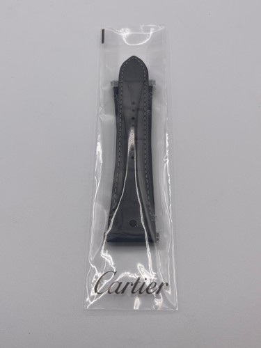 Cartier Santos cinturino orologio strap pelle alligatore grigio KDAVLABY 23/18mm - Picture 11 of 11