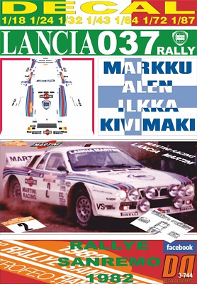 DECAL LANCIA 037 RALLY MARKKU ALEN R. SANREMO 1982 DnF (05)